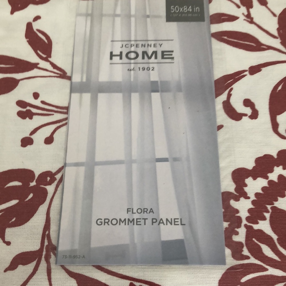 Grommet (4) panels 50x84 100% Cotton in coastal coral - Picture 3 of 10